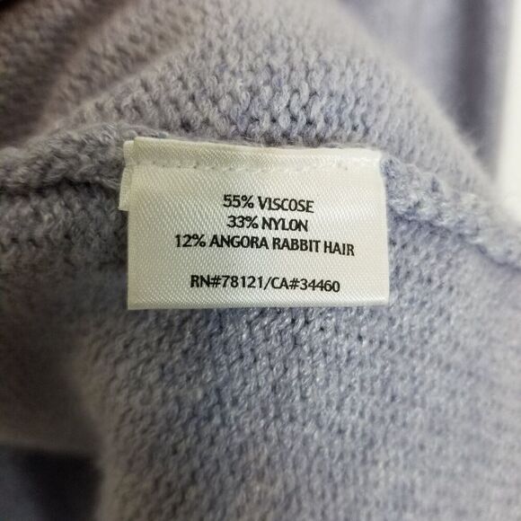 Eileen Fisher Women Angora Rabbit Hair Cardigan Sweater Sz L Violet Open Front - Picture 8 of 8